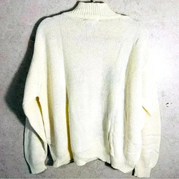 ALFRED DUNNER WOMENS WHITE GRAMMA CORE CHURCH FLOWER EMBROIDERY SIZE 42 SWEATER - Picture 5 of 5